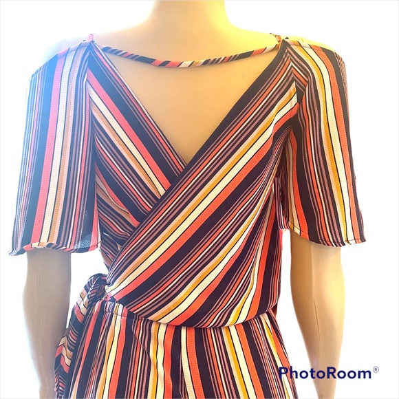 Plus Colder Shoulder Striped Jumpsuit - Picture 7 of 7